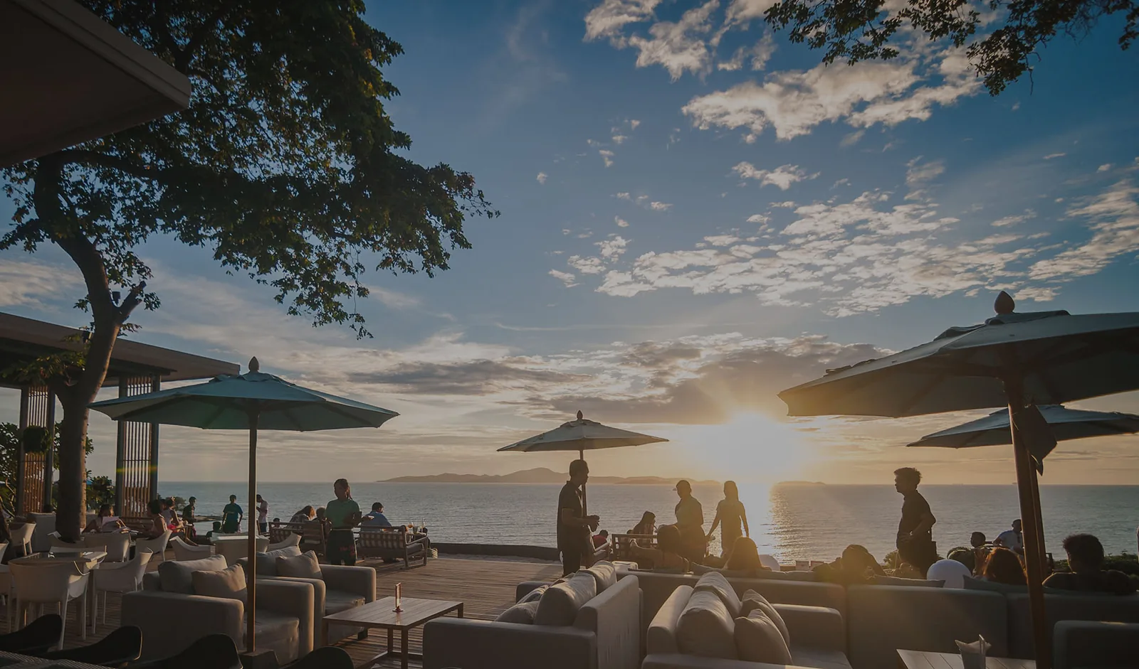 The Sky Gallery — the tiered cliffside deck at golden hour